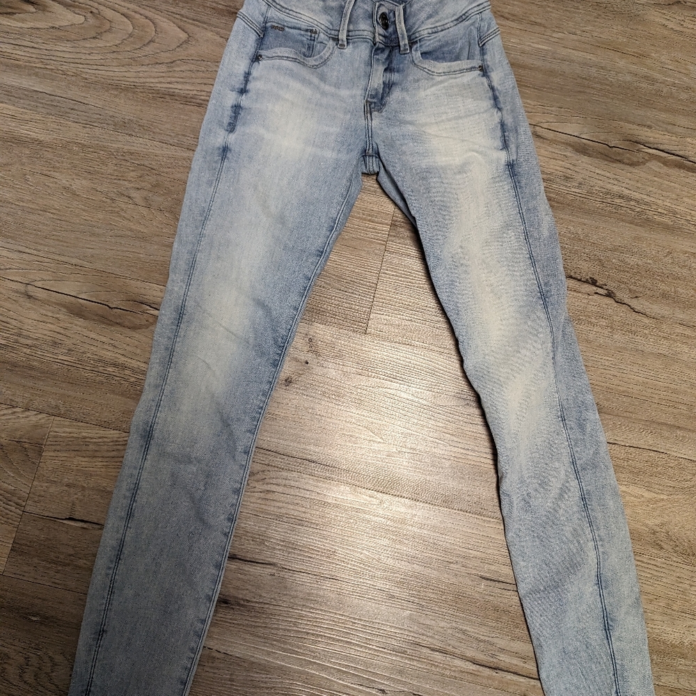 Barely worn G-star Lynn mid skinny jeans super stretchy faded blue